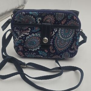 Lily Bloom Crossbody Bag - Navy and Multicolor Paisley